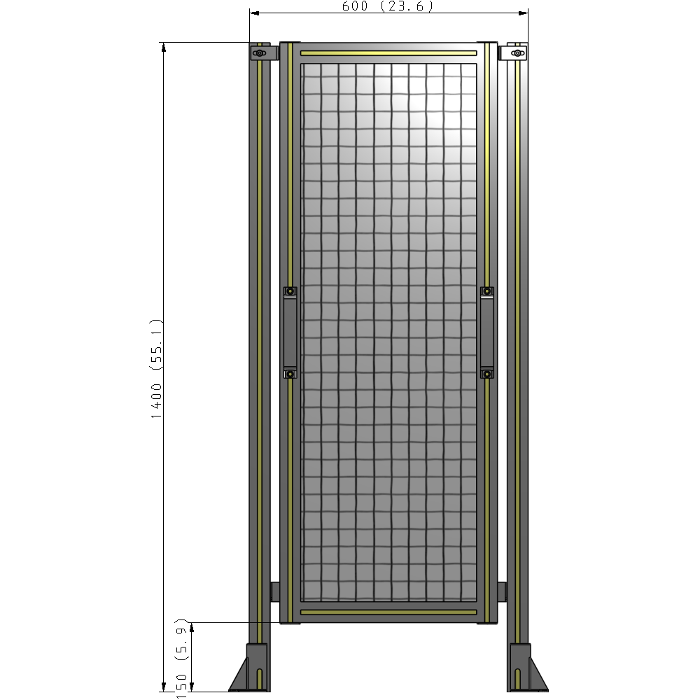 E3-1400-0600-0150-GYMTA GUARDING PANEL 1400MM TALL X 600MM WIDE 1'' MESH