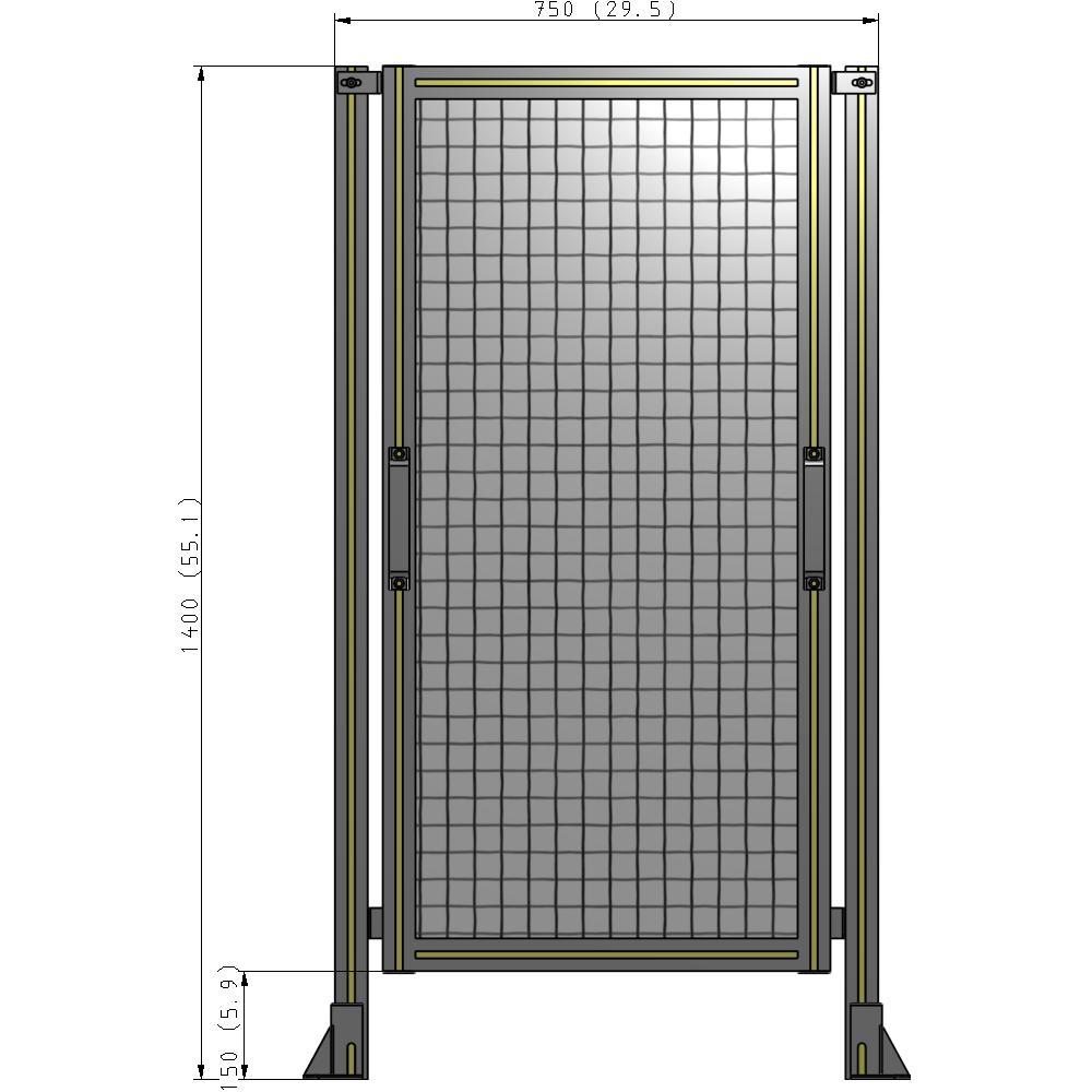 E3-1400-0750-0150-GYMTA GUARDING PANEL 1400MM TALL X 750MM WIDE 1'' MESH