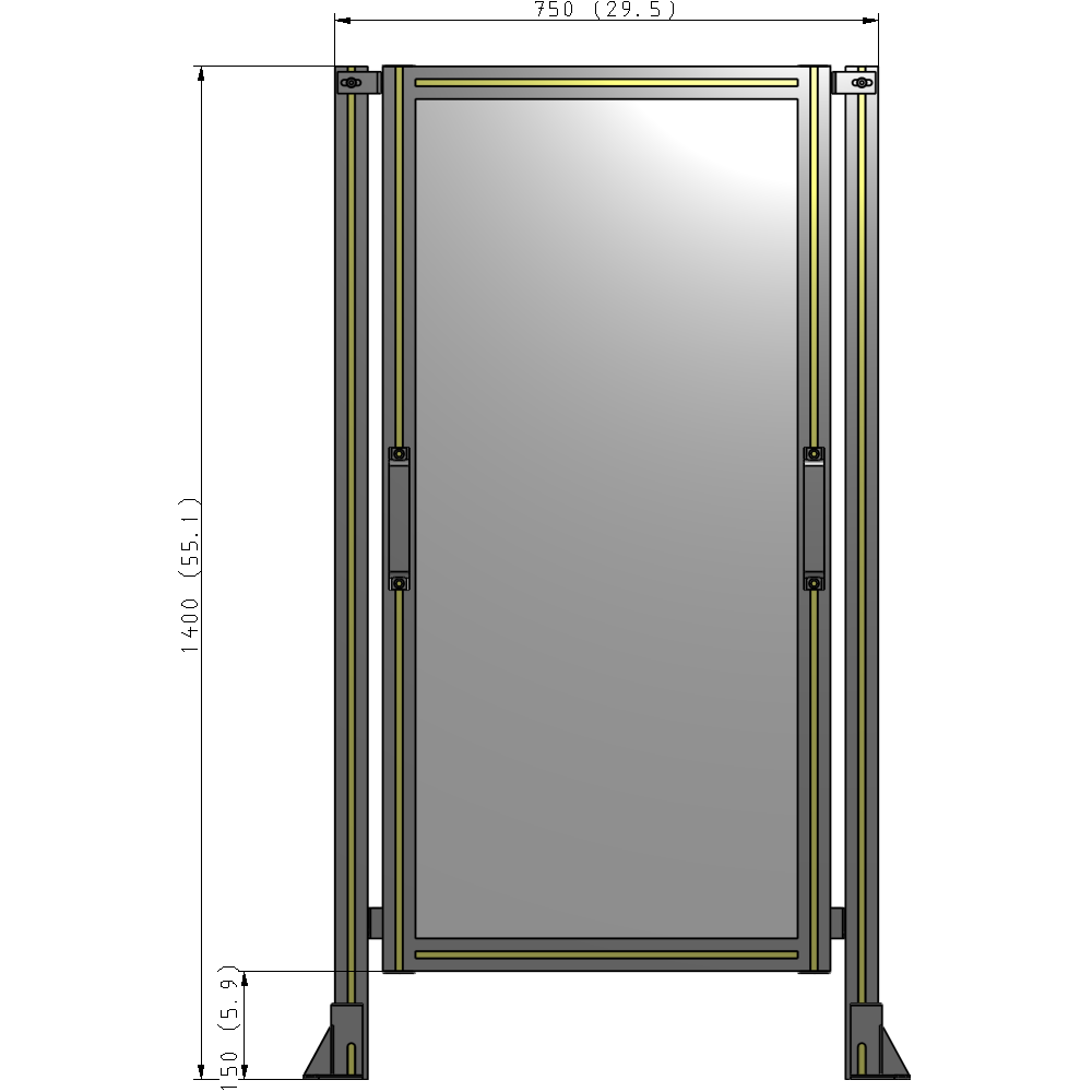E3-1400-0750-0150-GYPTA GUARDING PANEL 1400MM TALL X 750MM WIDE 1/4'' POLYCARBONATE