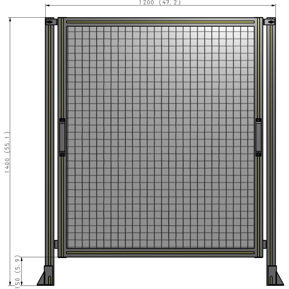 E3-1400-1200-0150-GYMTK GUARDING PANEL 1400MM TALL X 1200MM WIDE 1'' MESH