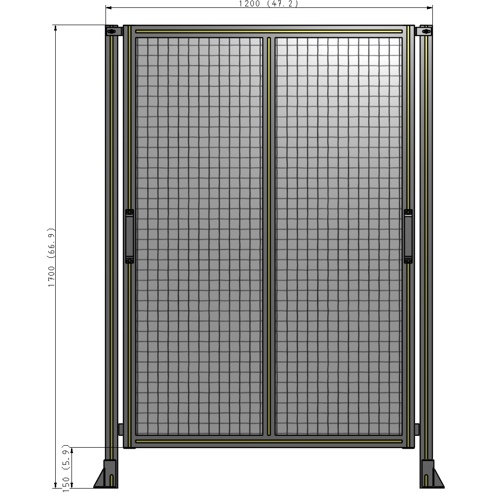 E4-1700-1200-0150-GYMTA GUARDING PANEL 1700MM TALL X 1200MM WIDE 1'' MESH