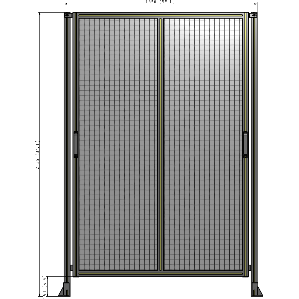E4-2135-1450-0150-GYMTA GUARDING PANEL 2135MM TALL X 1450MM WIDE 1'' MESH