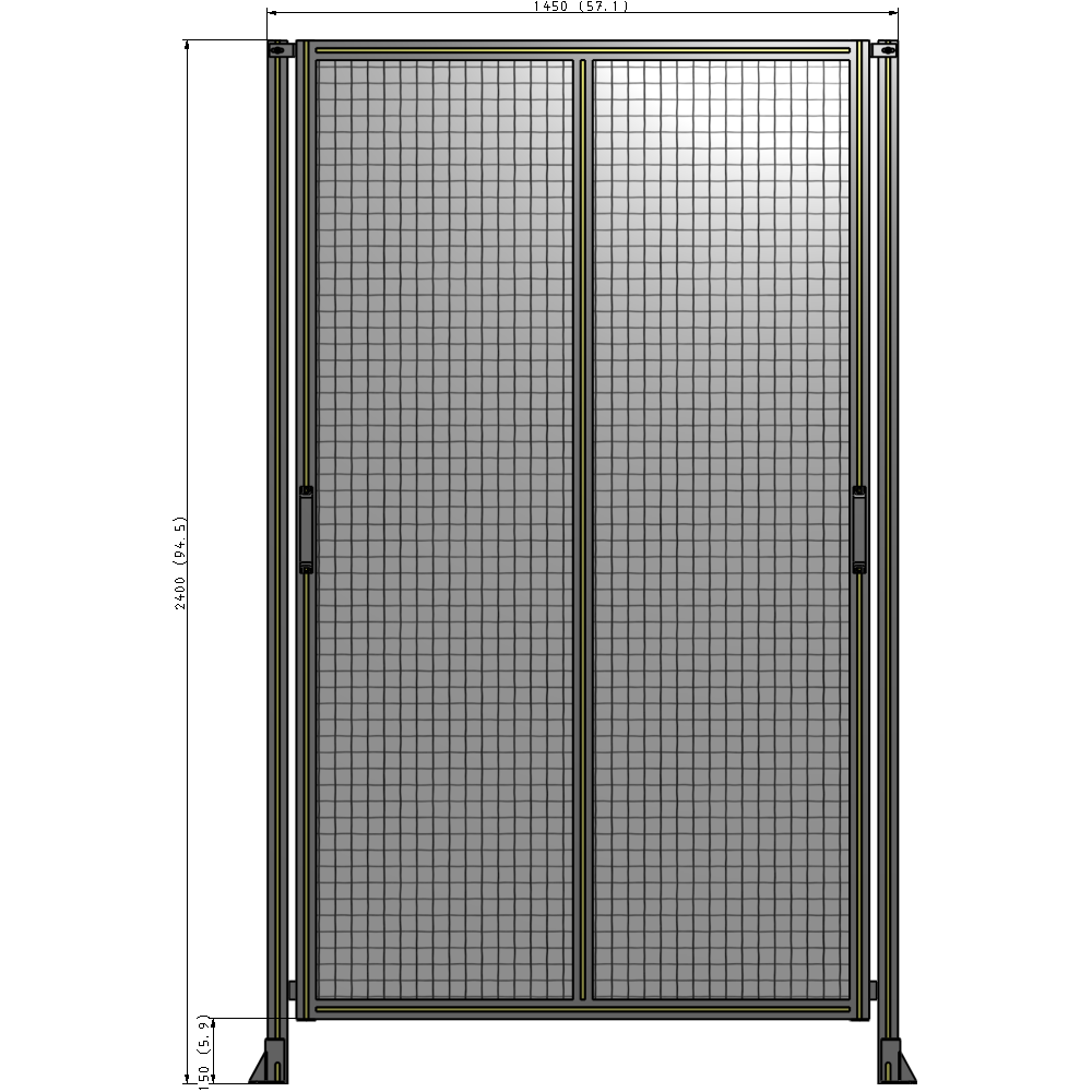 E4-2400-1450-0150-GYMTA GUARDING PANEL 2400MM TALL X 1450MM WIDE 1'' MESH