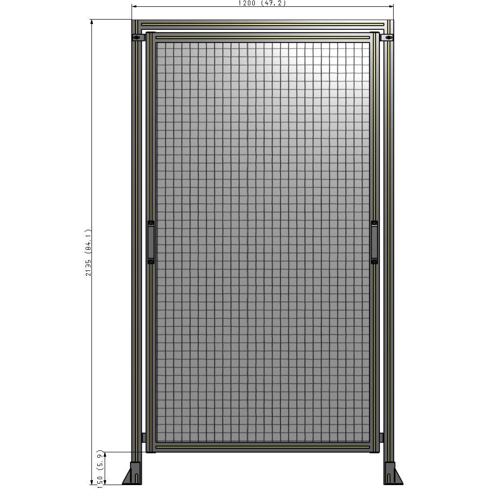 E5-2135-1200-0150-GYMTA GUARDING PANEL 2135MM TALL X 1200MM WIDE 1'' MESH
