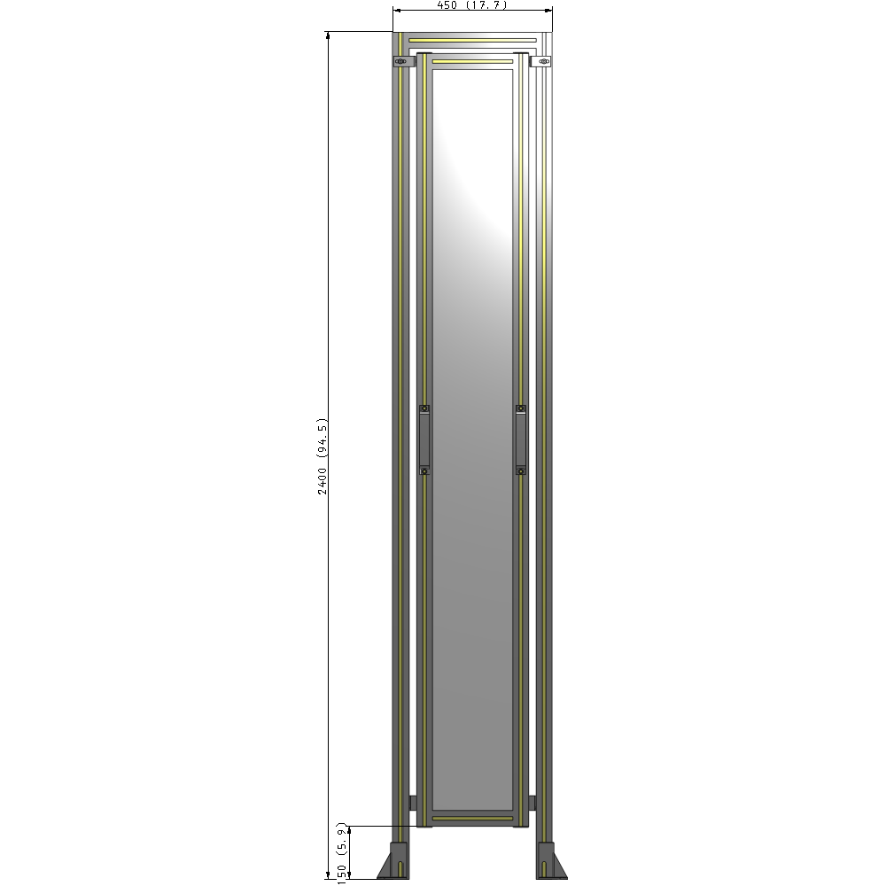 E5-2400-0450-0150-GYPTK GUARDING PANEL 2400MM TALL X 450MM WIDE 1/4'' POLYCARBONATE