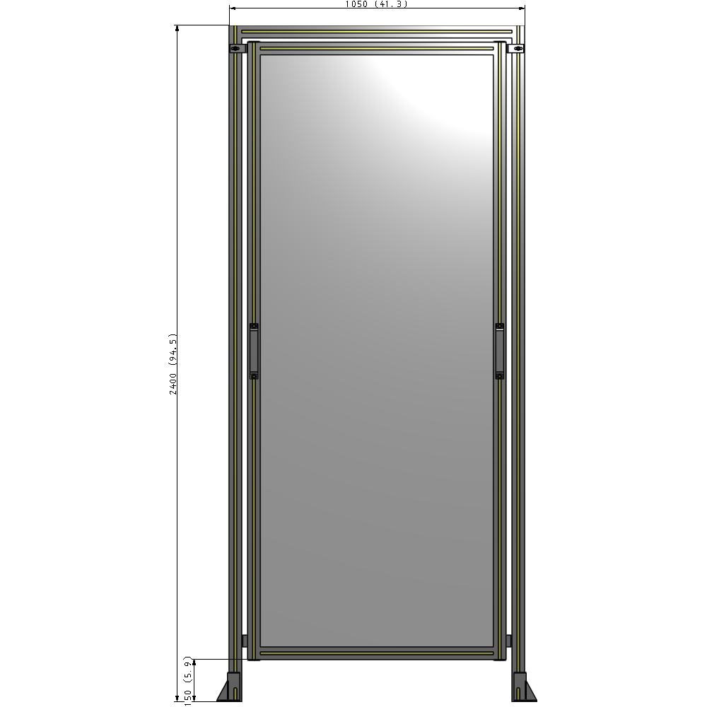 E5-2400-1050-0150-GYPTA GUARDING PANEL 2400MM TALL X 1050MM WIDE 1/4'' POLYCARBONATE