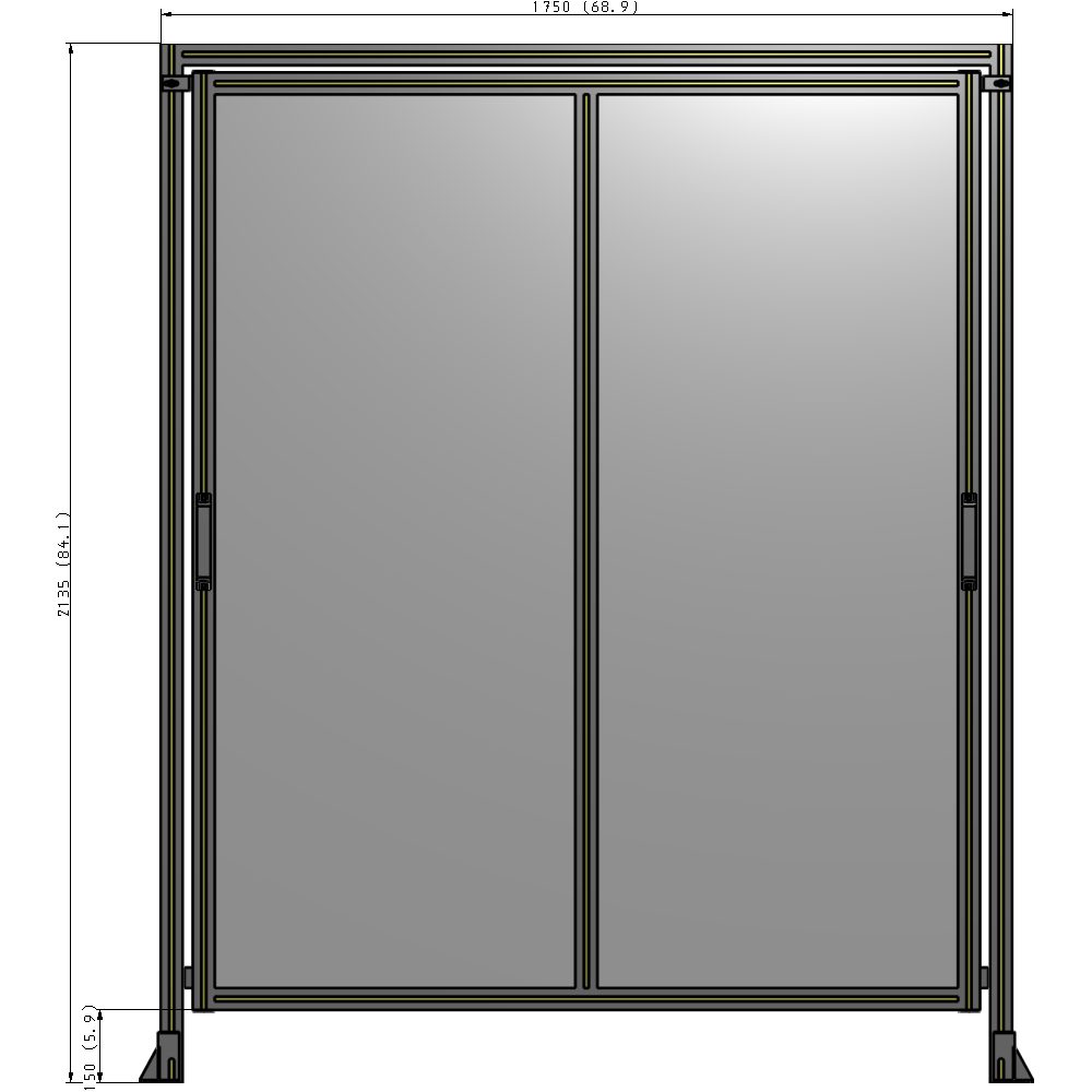 E6-2135-1750-0150-GYPTK GUARDING PANEL 2135MM TALL X 1750MM WIDE 1/4'' POLYCARBONATE
