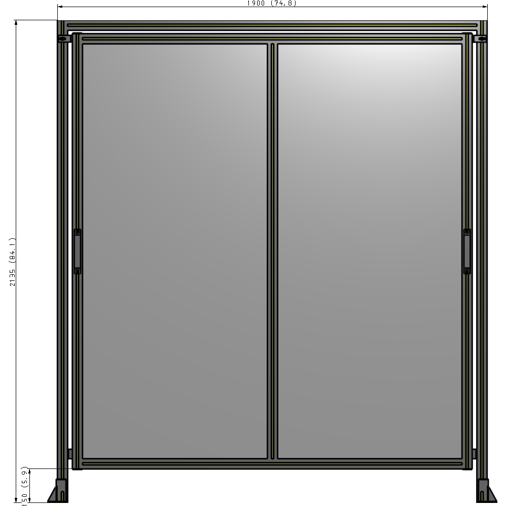 E6-2135-1900-0150-GYPTK GUARDING PANEL 2135MM TALL X 1900MM WIDE 1/4'' POLYCARBONATE