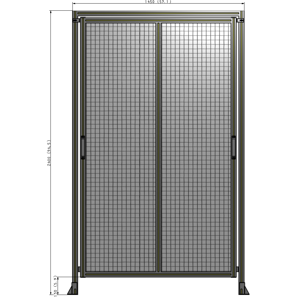 E6-2400-1450-0150-GYMTA GUARDING PANEL 2400MM TALL X 1450MM WIDE 1'' MESH