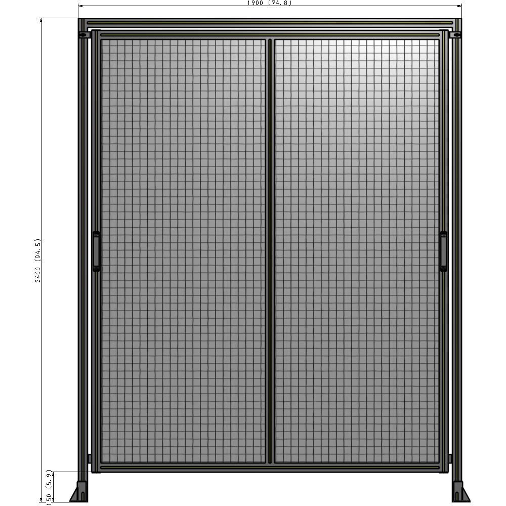 E6-2400-1900-0150-GYMTK GUARDING PANEL 2400MM TALL X 1900MM WIDE 1'' MESH