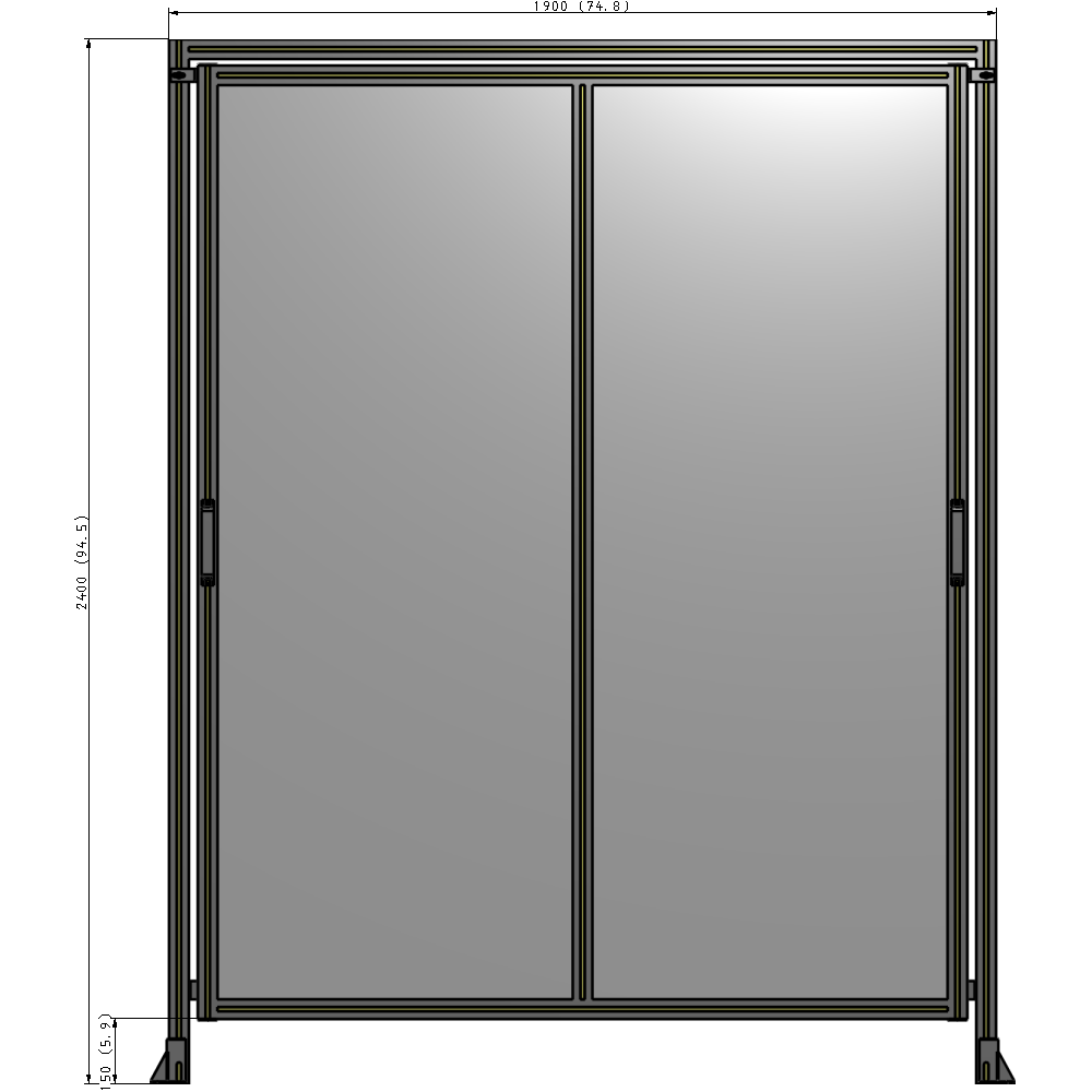 E6-2400-1900-0150-GYPTK GUARDING PANEL 2400MM TALL X 1900MM WIDE 1/4'' POLYCARBONATE