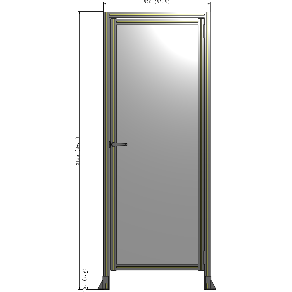 G2-2135-0820-0150-EYPTA GUARDING PANEL 2135MM TALL X 820MM WIDE 1/4'' POLYCARBONATE