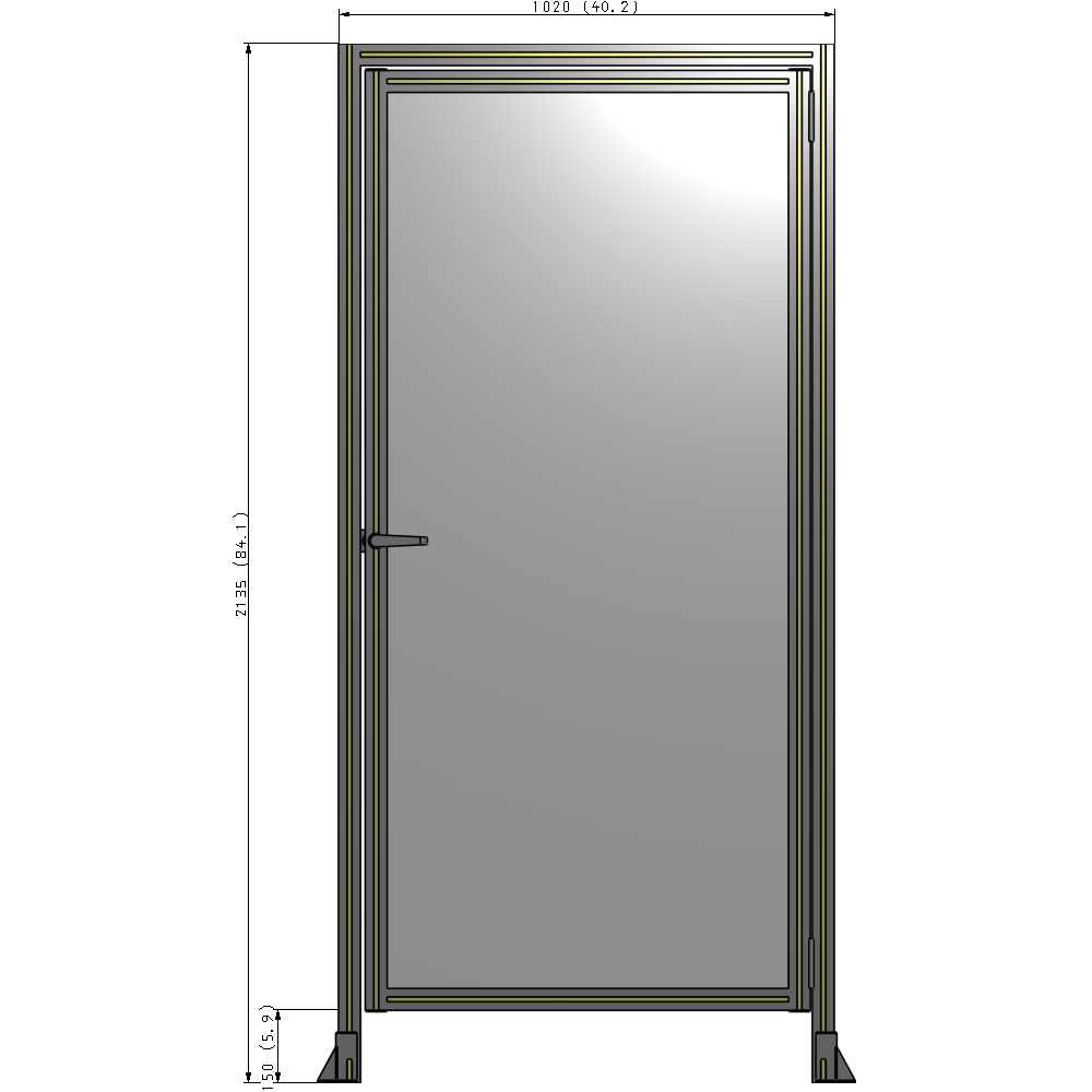 G2-2135-1020-0150-EYPTK GUARDING PANEL 2135MM TALL X 1020MM WIDE 1/4'' POLYCARBONATE