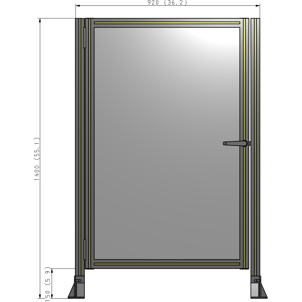 G5-1400-0920-0150-EYPTA GUARDING PANEL 1400MM TALL X 920MM WIDE 1/4'' POLYCARBONATE