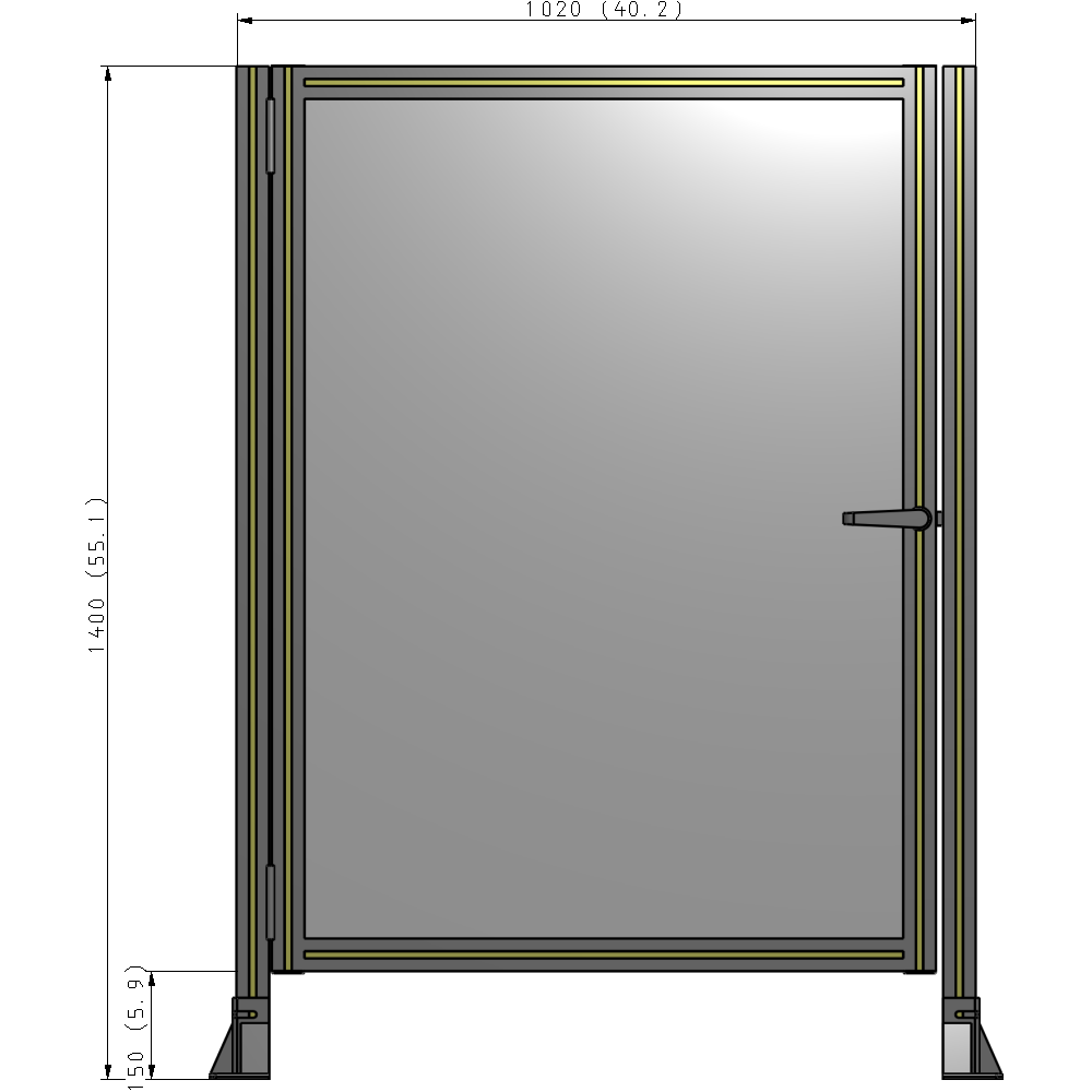 G5-1400-1020-0150-EYPTK GUARDING PANEL 1400MM TALL X 1020MM WIDE 1/4'' POLYCARBONATE