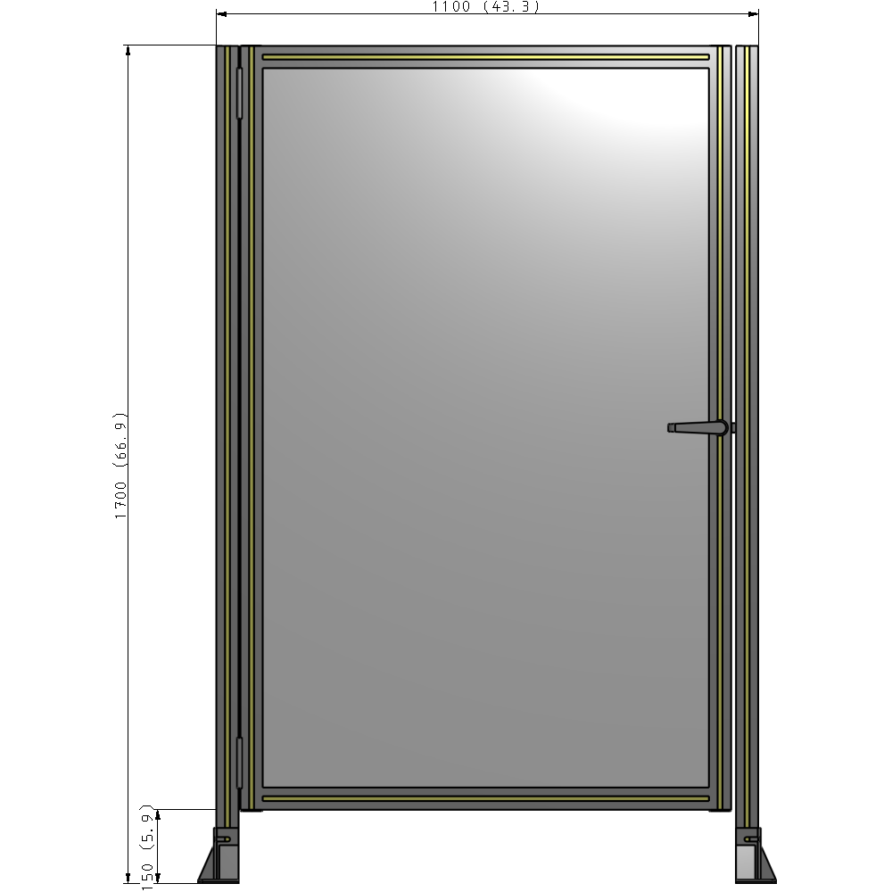 G5-1700-1100-0150-EYPTK GUARDING PANEL 1700MM TALL X 1100MM WIDE 1/4'' POLYCARBONATE
