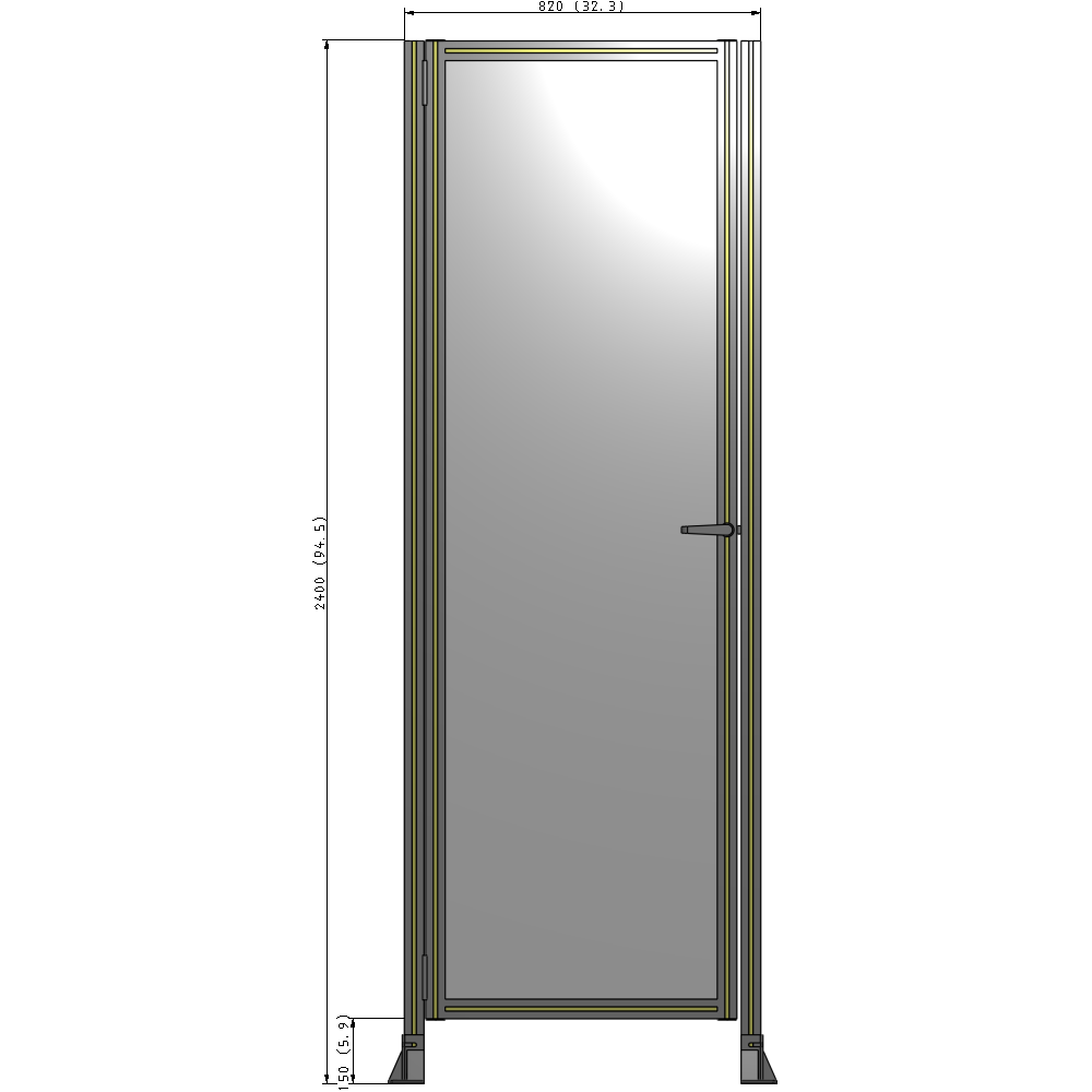 G5-2400-0820-0150-EYPTA GUARDING PANEL 2400MM TALL X 820MM WIDE 1/4'' POLYCARBONATE