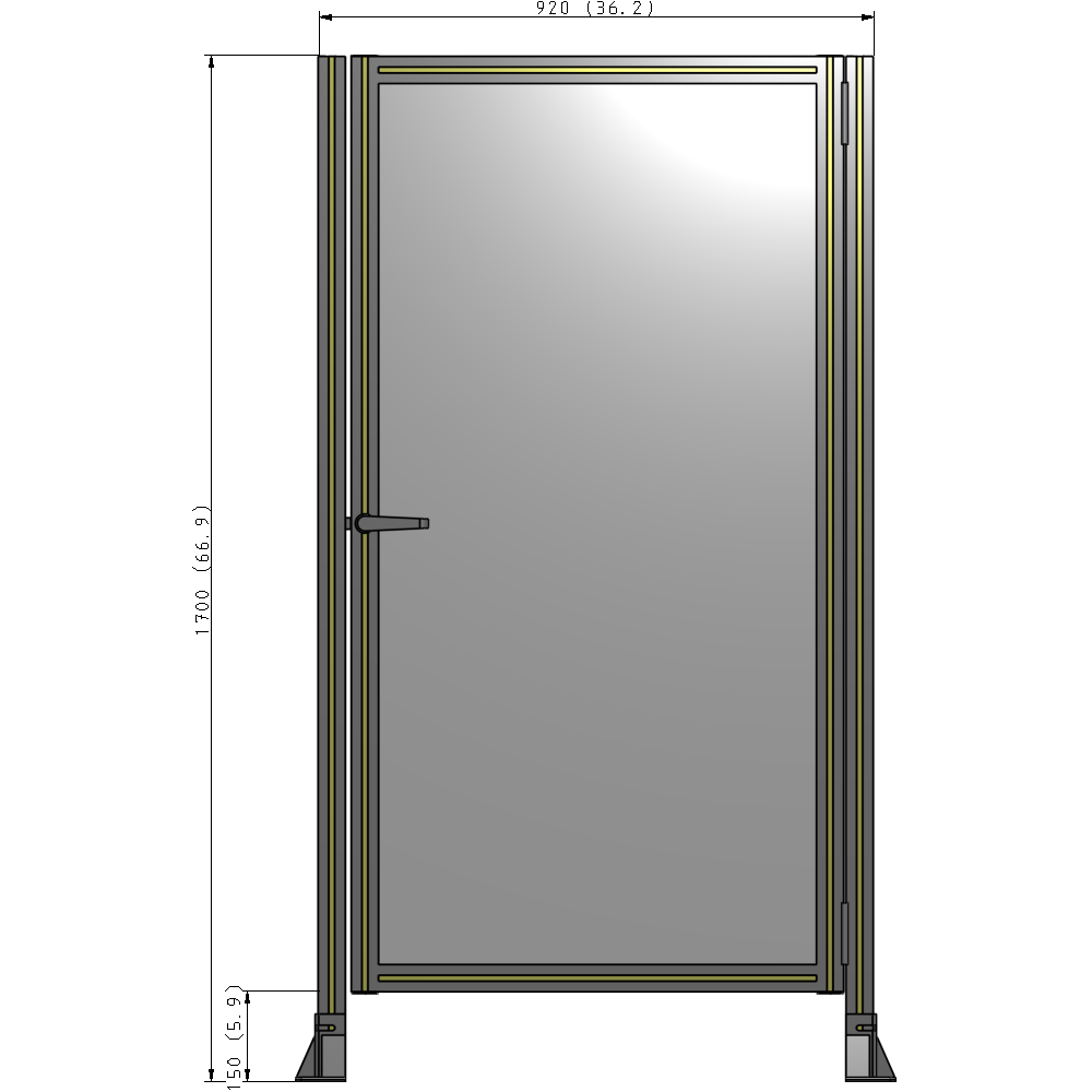 G6-1700-0920-0150-EYPTA GUARDING PANEL 1700MM TALL X 920MM WIDE 1/4'' POLYCARBONATE