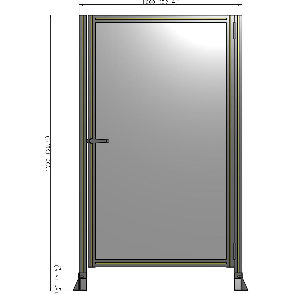 G6-1700-1000-0150-EYPTA GUARDING PANEL 1700MM TALL X 1000MM WIDE 1/4'' POLYCARBONATE