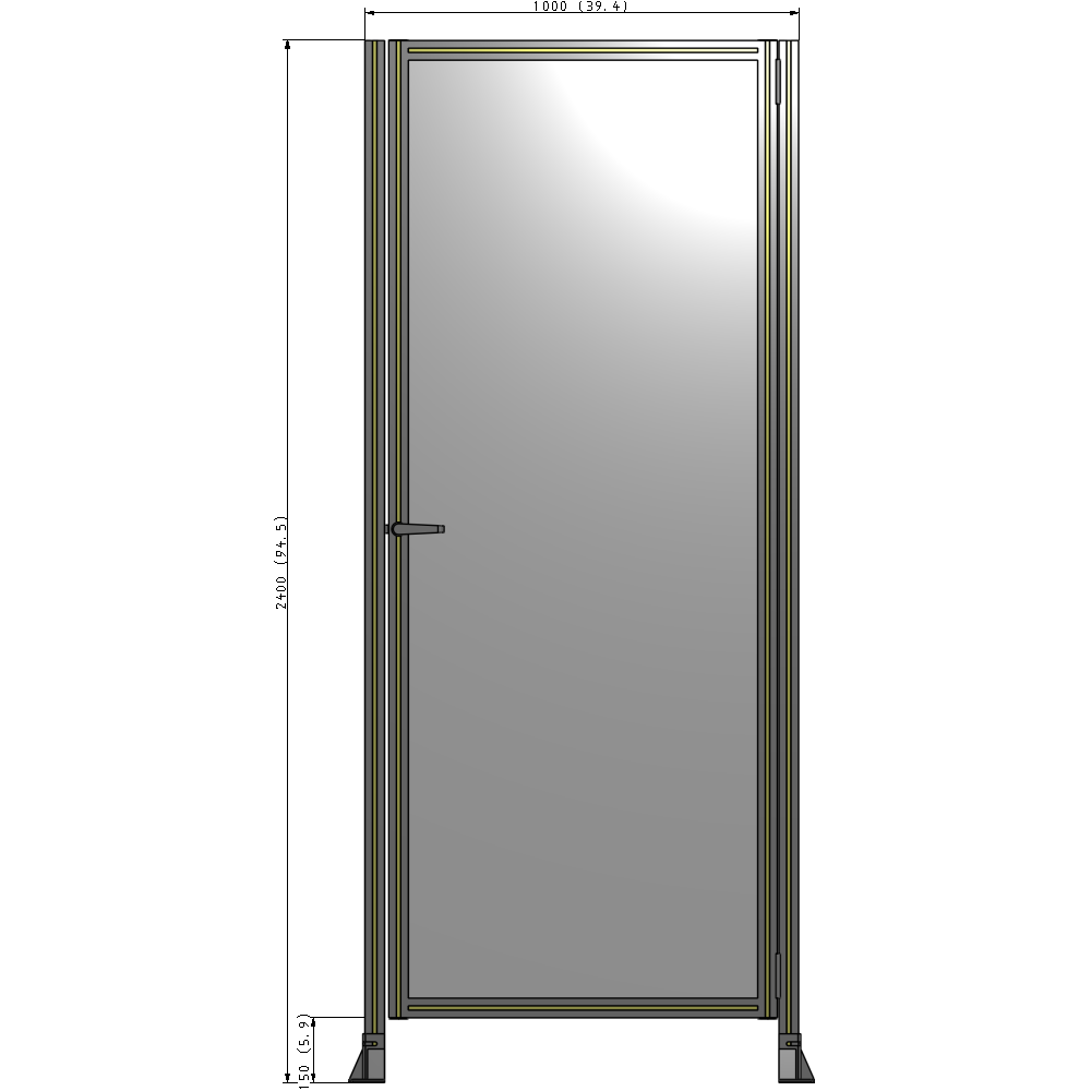 G6-2400-1000-0150-EYPTA GUARDING PANEL 2400MM TALL X 1000MM WIDE 1/4'' POLYCARBONATE