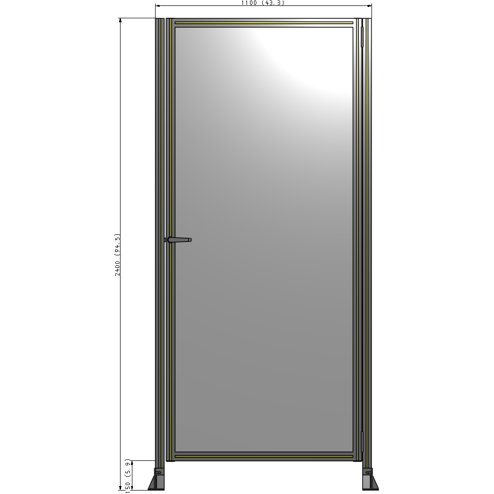 G6-2400-1100-0150-EYPTK GUARDING PANEL 2400MM TALL X 1100MM WIDE 1/4'' POLYCARBONATE