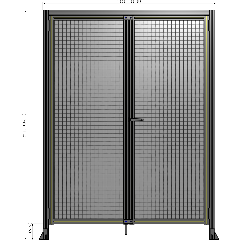 J1-2135-1600-0150-UYMTA GUARDING PANEL 2135MM TALL X 1600MM WIDE 1" MESH