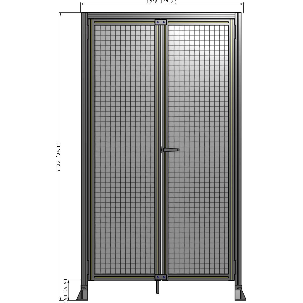 J3-2135-1200-0150-UYMTA GUARDING PANEL 2135MM TALL X 1200MM WIDE 1" MESH