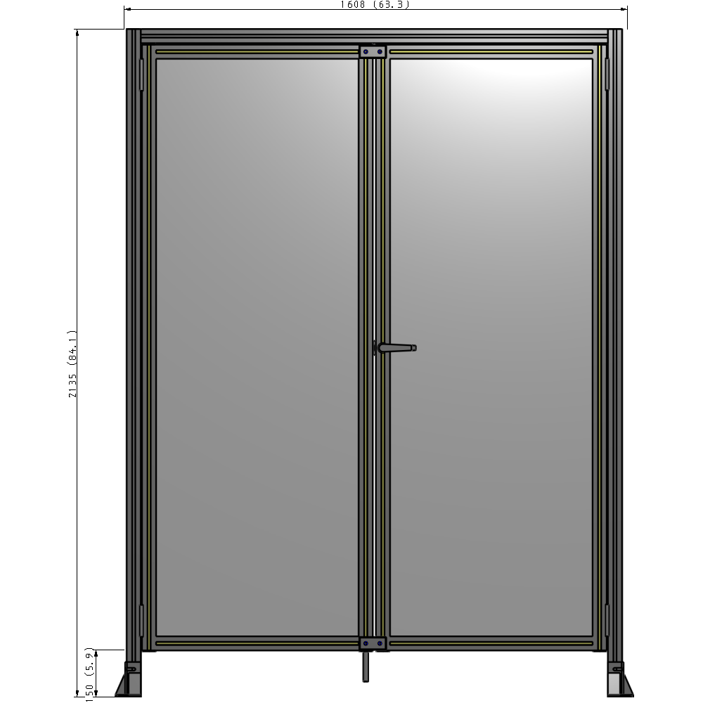 J3-2135-1600-0150-UYPTA GUARDING PANEL 2135MM TALL X 1600MM WIDE 1/4'' POLYCARBONATE