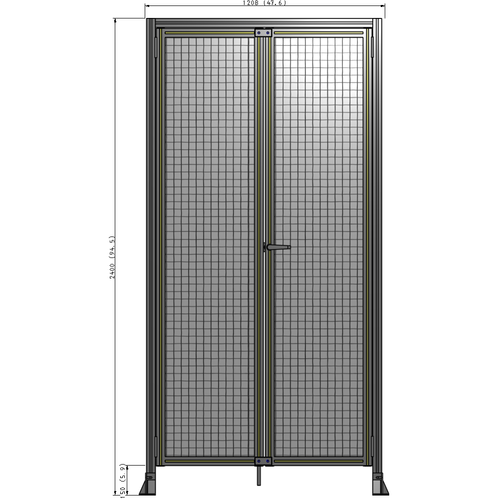 J3-2400-1200-0150-UYMTK GUARDING PANEL 2400MM TALL X 1200MM WIDE 1" MESH