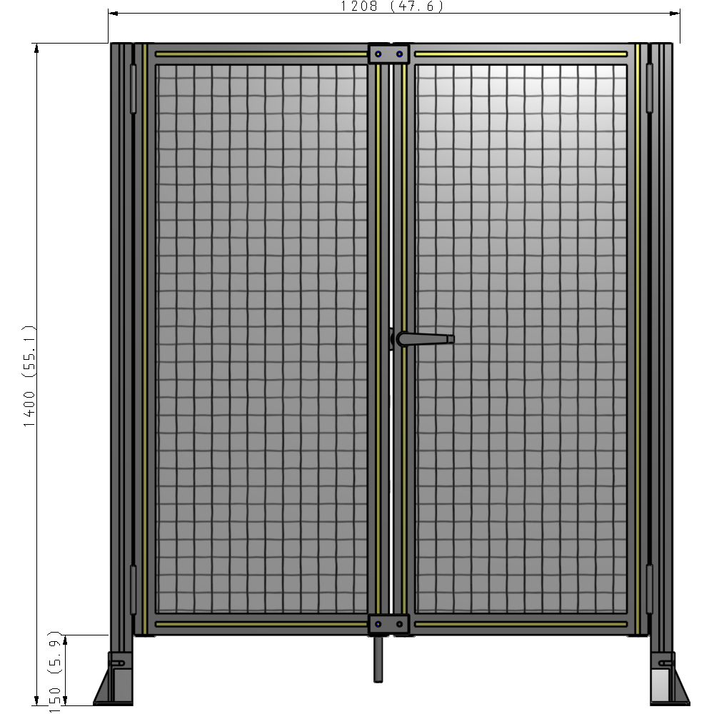 J4-1400-1200-0150-UYMTK GUARDING PANEL 1400MM TALL X 1200MM WIDE 1" MESH