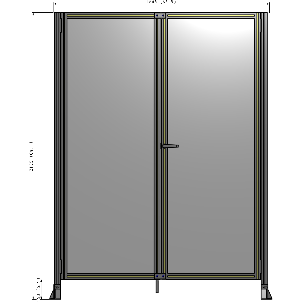 J4-2135-1600-0150-UYPTK GUARDING PANEL 2135MM TALL X 1600MM WIDE 1/4'' POLYCARBONATE