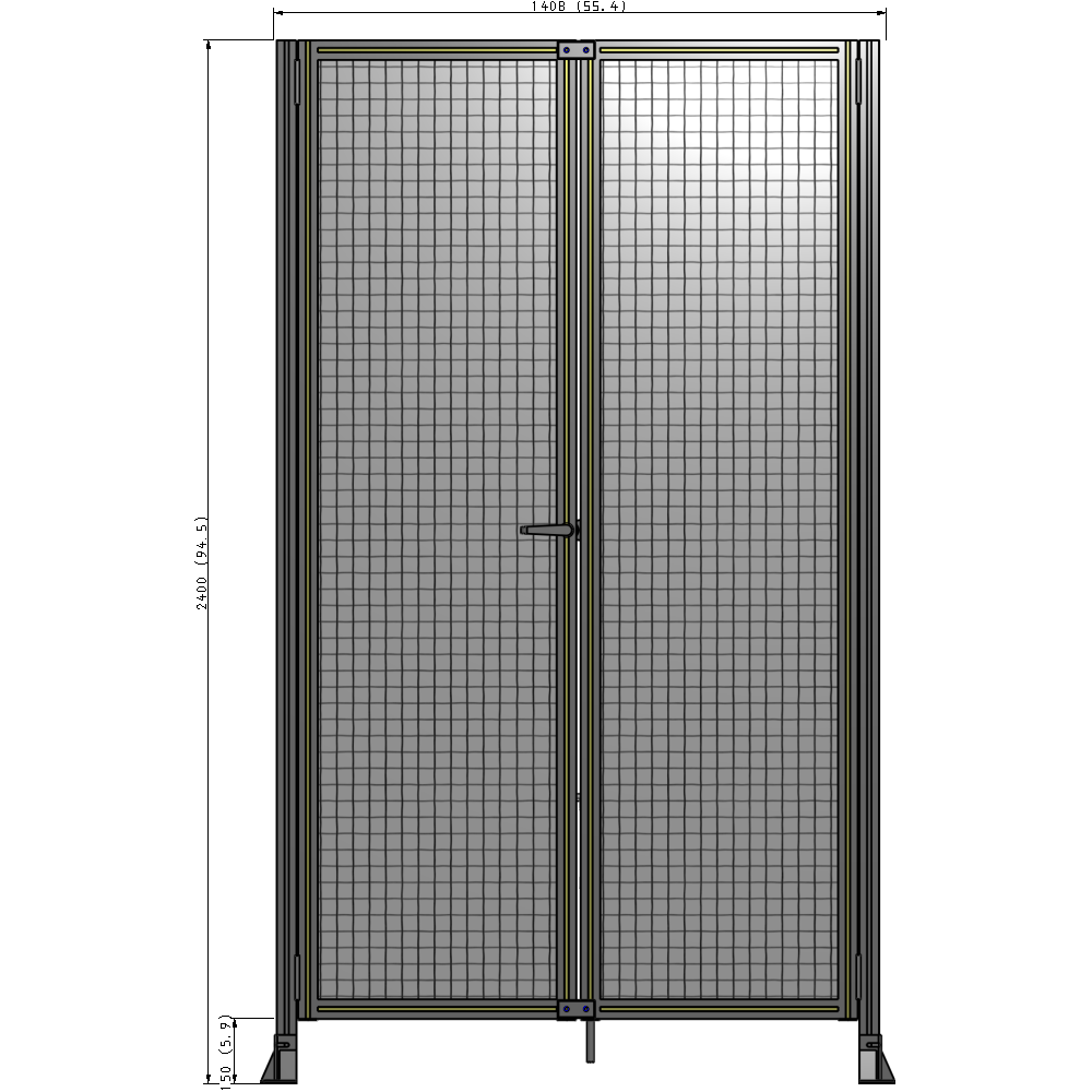 J4-2400-1400-0150-TYMTK GUARDING PANEL 2400MM TALL X 1400MM WIDE 1" MESH