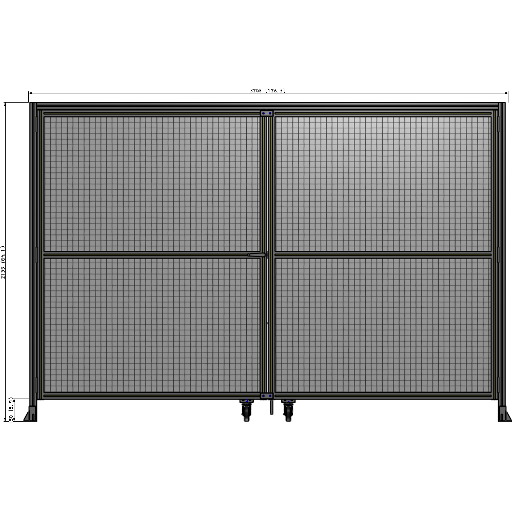 J5-2135-3200-0150-TYMTK GUARDING PANEL 2135MM TALL X 3200MM WIDE 1" MESH
