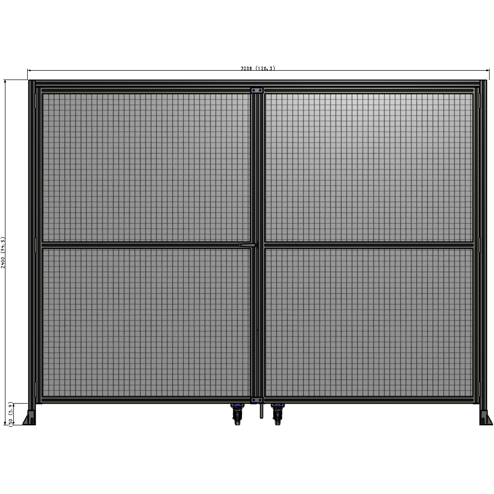 J5-2400-3200-0150-TYMTK GUARDING PANEL 2400MM TALL X 3200MM WIDE 1" MESH