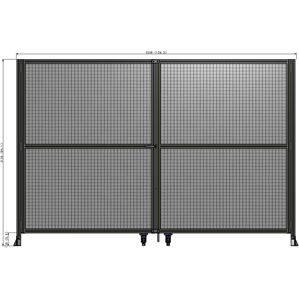 J8-2135-3200-0150-TYMTA GUARDING PANEL 2135MM TALL X 3200MM WIDE 1" MESH