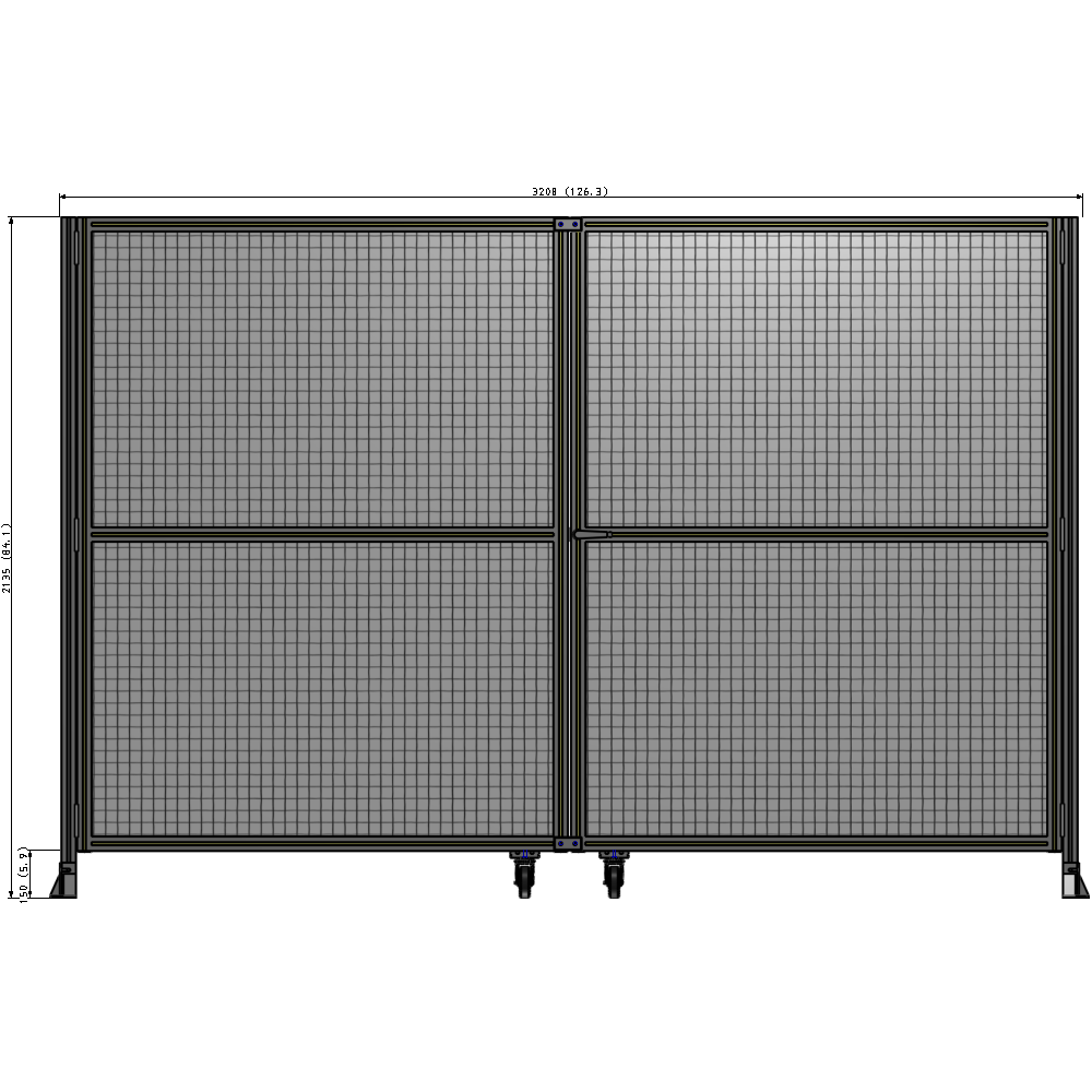 J8-2135-3200-0150-UYMTA GUARDING PANEL 2135MM TALL X 3200MM WIDE 1" MESH