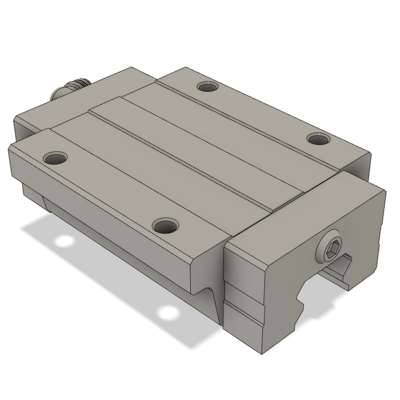 AIRTAC PROFILE RAIL BEARING<br>LSH 20MM SERIES, HIGH ACCURACY WITH LIGHT PRELOAD (B), BOTTOM MOUNTING FLANGE - LONG BODY