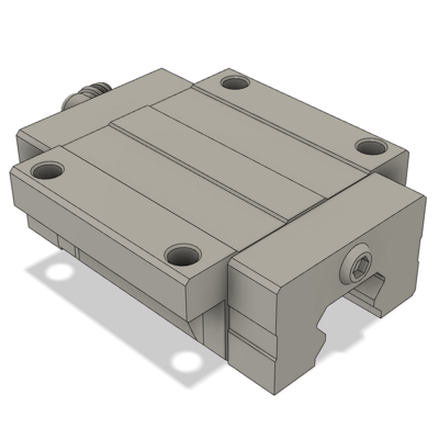 AIRTAC PROFILE RAIL BEARING<br>LSH 20MM SERIES, HIGH ACCURACY WITH LIGHT PRELOAD (B), BOTTOM MOUNTING FLANGE - NORMAL BODY