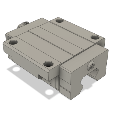 AIRTAC PROFILE RAIL BEARING<br>LSH 25MM SERIES, HIGH ACCURACY WITH LIGHT PRELOAD (B), BOTTOM MOUNTING FLANGE - NORMAL BODY