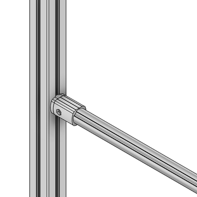 41D-157-1 SOLUTION D28 TO SQUARE PROFILE CONNECTOR<BR>CONNECTOR END TO 45 SERIES PROFILE