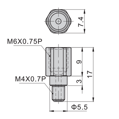 AIRTAC LINEAR RAIL PARTS<br>BEARING GREASE STRAIGHT NIPPLE M4 TO M6, FOR BEARING SERIES 15