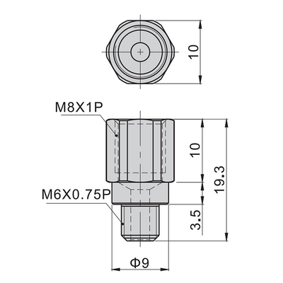 AIRTAC LINEAR RAIL PARTS<br>BEARING GREASE STRAIGHT NIPPLE M6 TO M8, FOR BEARING SERIES 20, 25, 30, &amp; 35