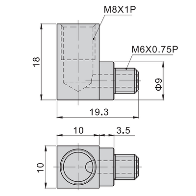 AIRTAC LINEAR RAIL PARTS<br>BEARING GREASE ELBOW NIPPLE M6 TO M8, FOR BEARING SERIES 20, 25, 30, &amp; 35
