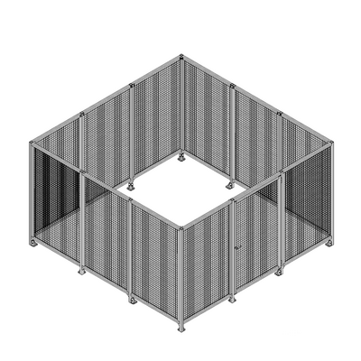 ROBOTIC PERIMETER INDUSTRIAL GUARDING PREMADE CELL, 1" WIRE MESH, 12'X12'
