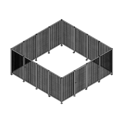 ROBOTIC PERIMETER INDUSTRIAL GUARDING PREMADE CELL, 1" WIRE MESH, 16'X16'