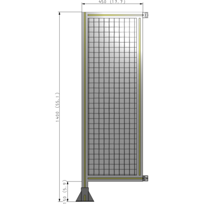 A1-1400-0450-0150-HYMFA GUARDING PANEL 1400MM TALL X 450MM WIDE 1'' MESH