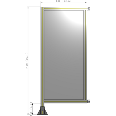 A1-1400-0600-0150-HYPFK GUARDING PANEL 1400MM TALL X 600MM WIDE 1/4'' POLYCARBONATE