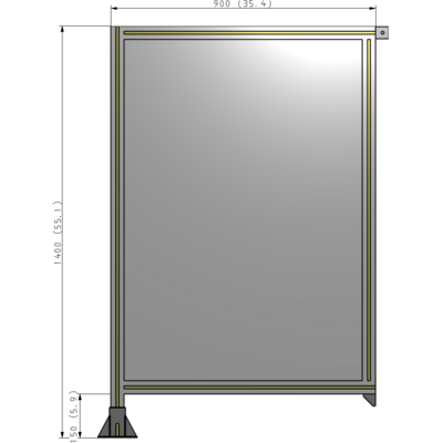 A1-1400-0900-0150-TYPFK GUARDING PANEL 1400MM TALL X 900MM WIDE 1/4'' POLYCARBONATE