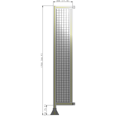A1-1700-0300-0150-HYMFA GUARDING PANEL 1700MM TALL X 300MM WIDE 1'' MESH