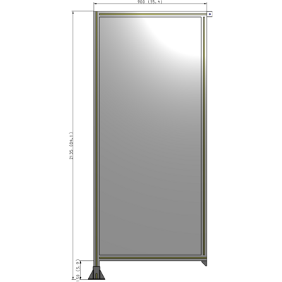 A1-2135-0900-0150-TYPFA GUARDING PANEL 2135MM TALL X 900MM WIDE 1/4'' POLYCARBONATE